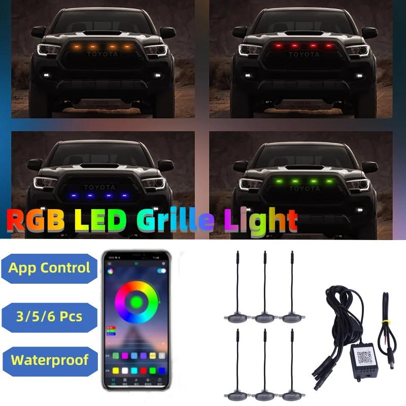 3/4/5/6Pcs Ϲ RGB  ׸ LED Ʈ ְ  Ʈ App  ׸ ȣ ε Ʈũ SUV